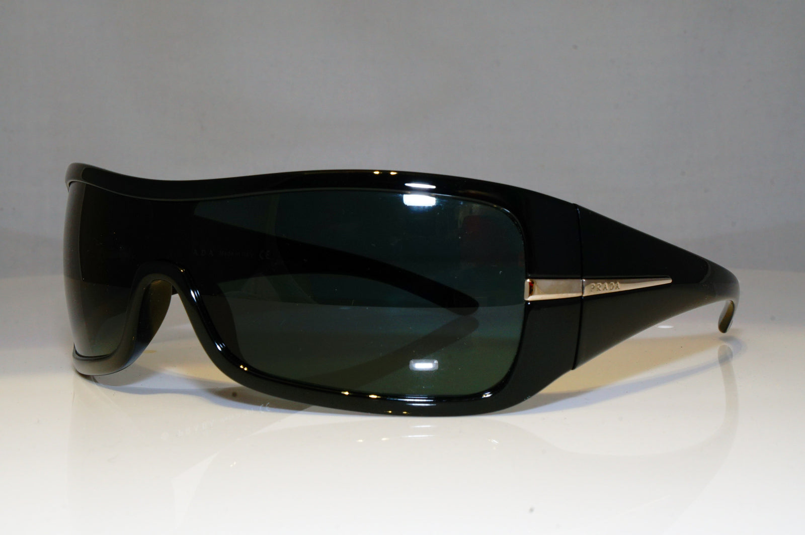 PRADA Mens Unisex Boxed Designer Sunglasses Black Shield SPR 02H 1AB-1 –  SunglassBlog