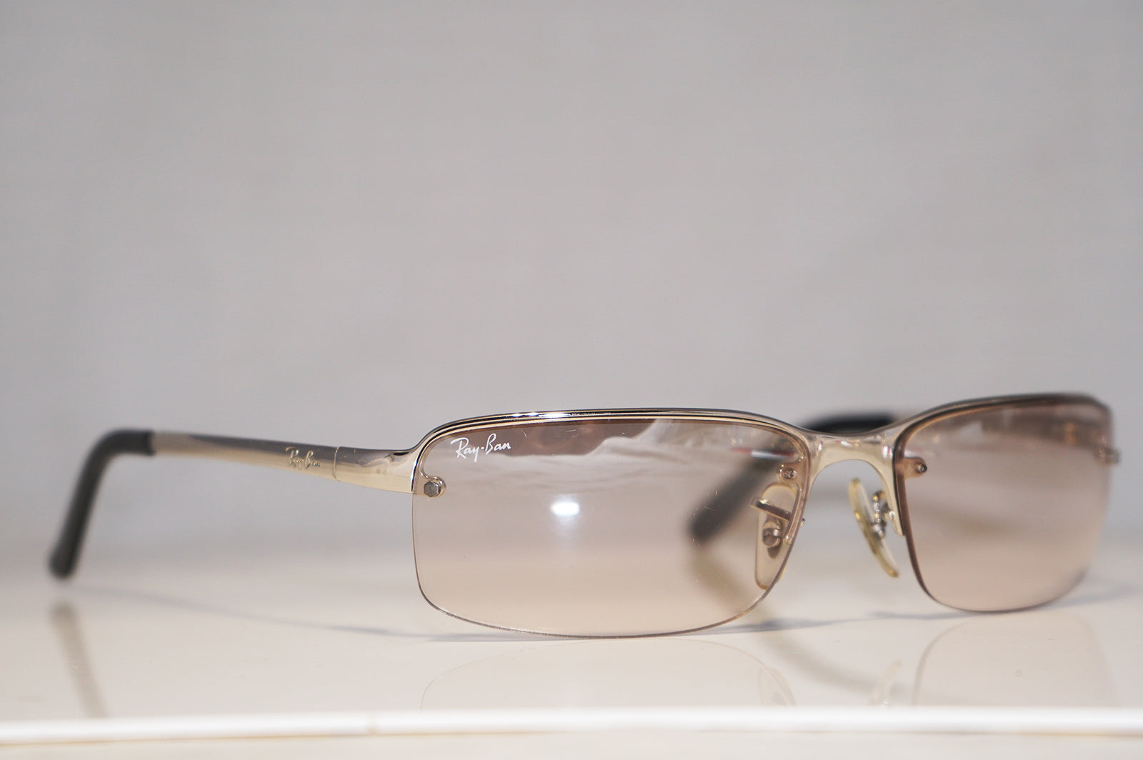 RAY-BAN Vintage Mens Designer Sunglasses Silver Rectangle RB 3217 003/ –  SunglassBlog
