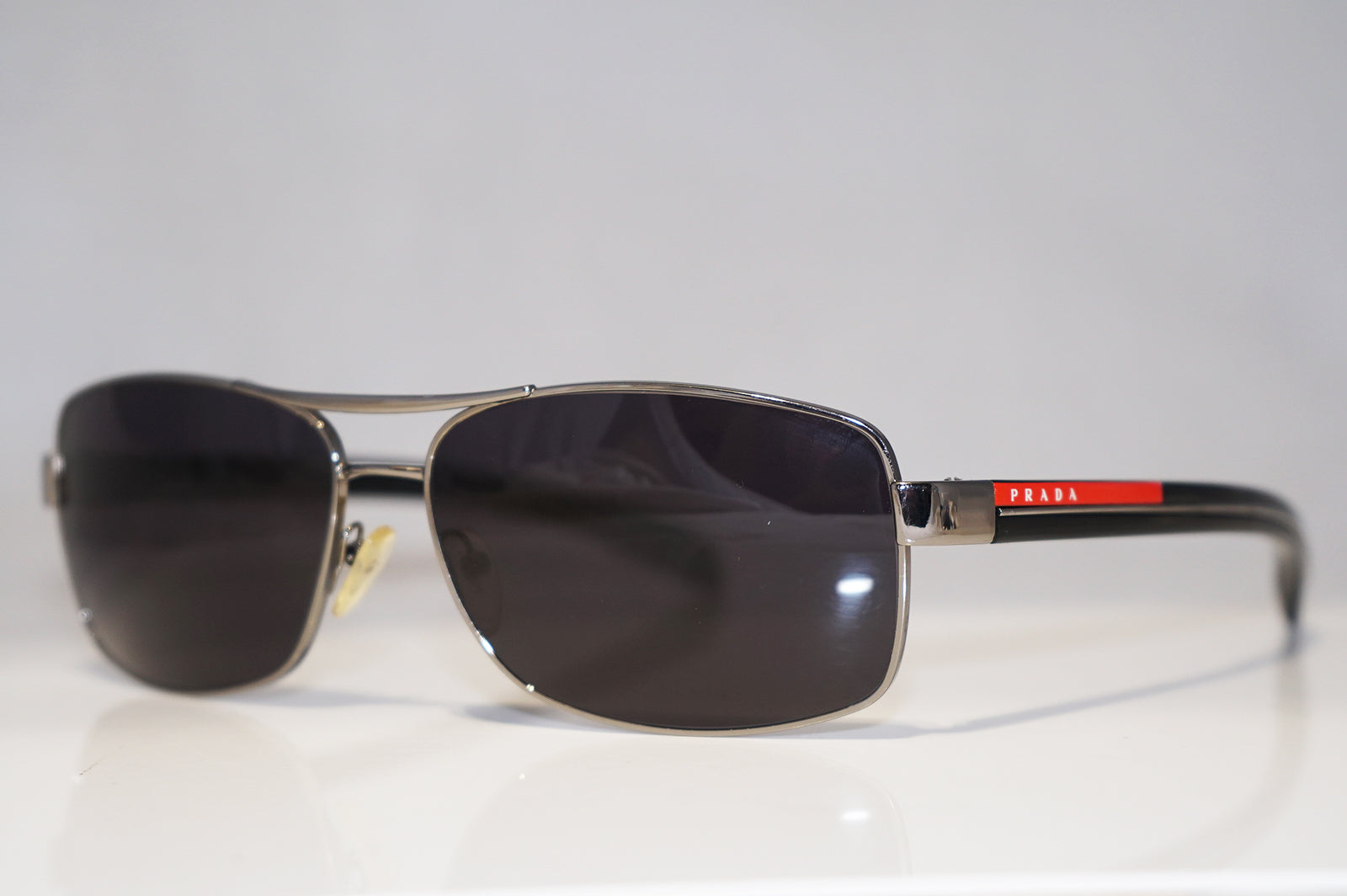 PRADA Mens Designer Sunglasses Black Rectangle SPS 50L 1AB-1A1 15188 –  SunglassBlog