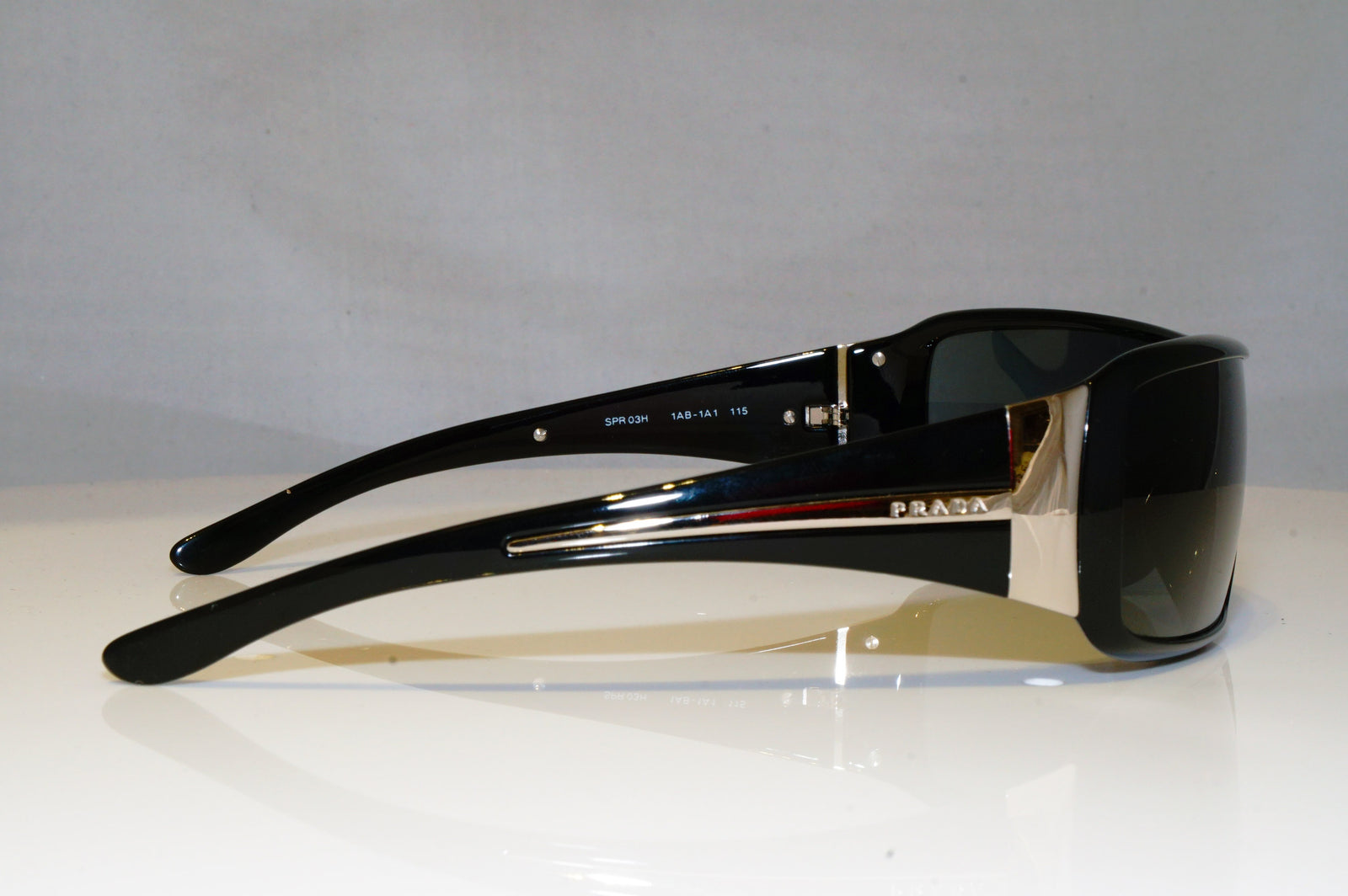 PRADA Mens Designer Sunglasses Black Shield SPR 03H 1AB-1A1 17456 –  SunglassBlog