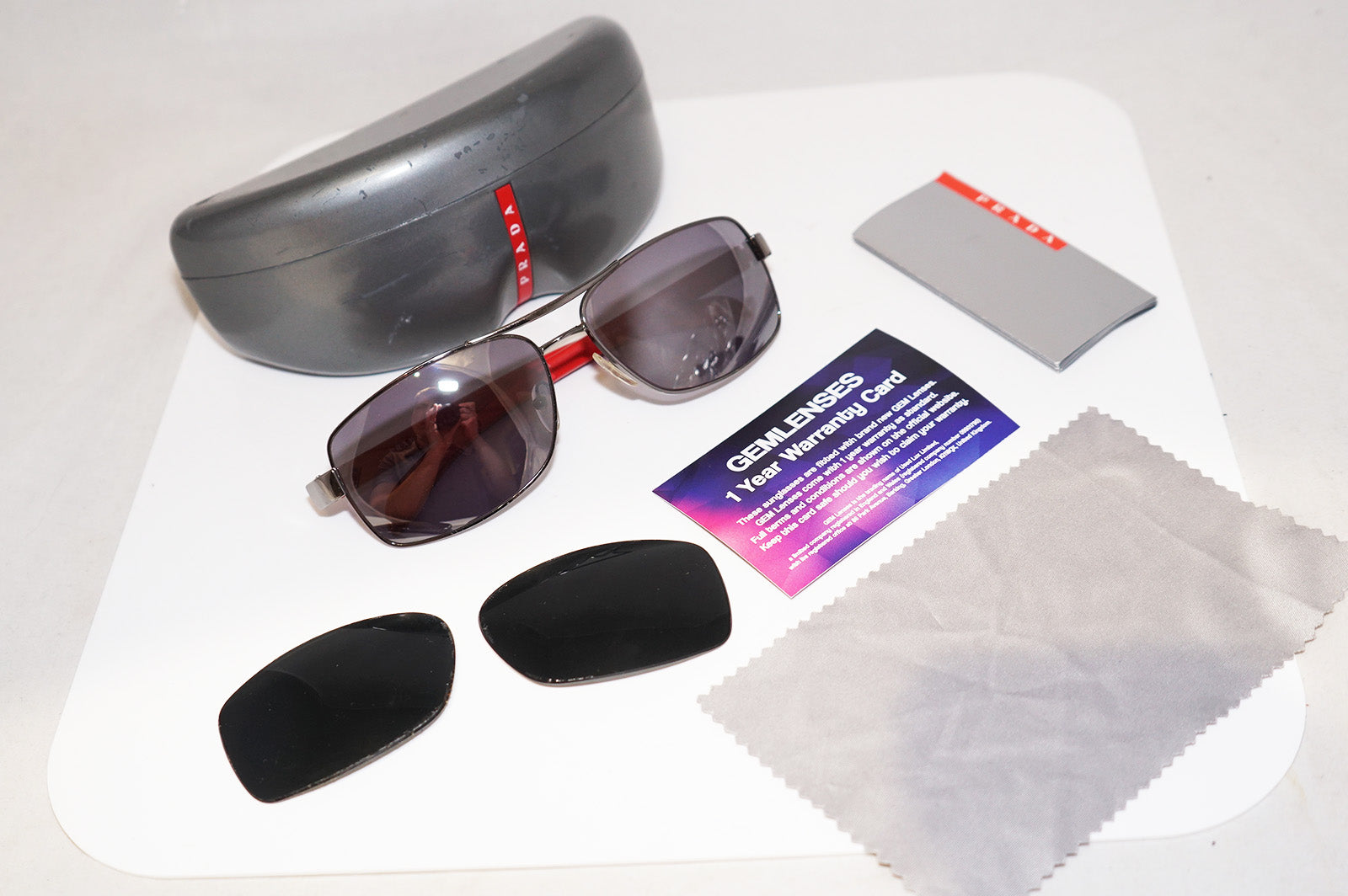 PRADA Mens Designer Flash Mirror Sunglasses Red Aviator SPS 50L 5AV-1A –  SunglassBlog