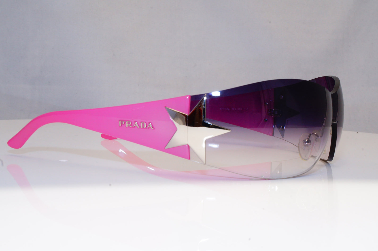 PRADA Mens Womens Designer Sunglasses Pink Shield STAR SPR 72G 1BC-5D1 –  SunglassBlog