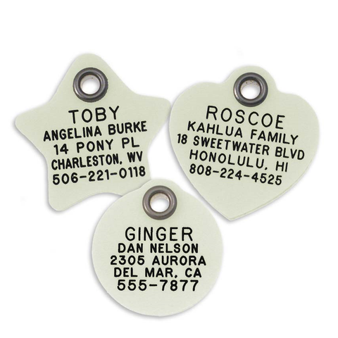 Glow in the Dark Cat Tags