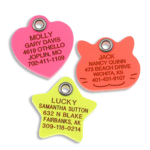 Neon Plastic Cat Tags