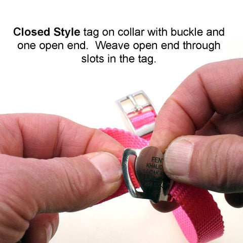 LuckyPet Heart Slide-on Tag - Attaching the closed style