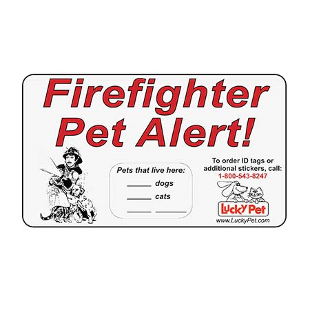 silver firefighter pet alert sticker