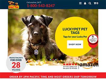 Screenshot of luckypet.com homepage