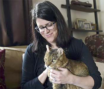 Woman and her cat