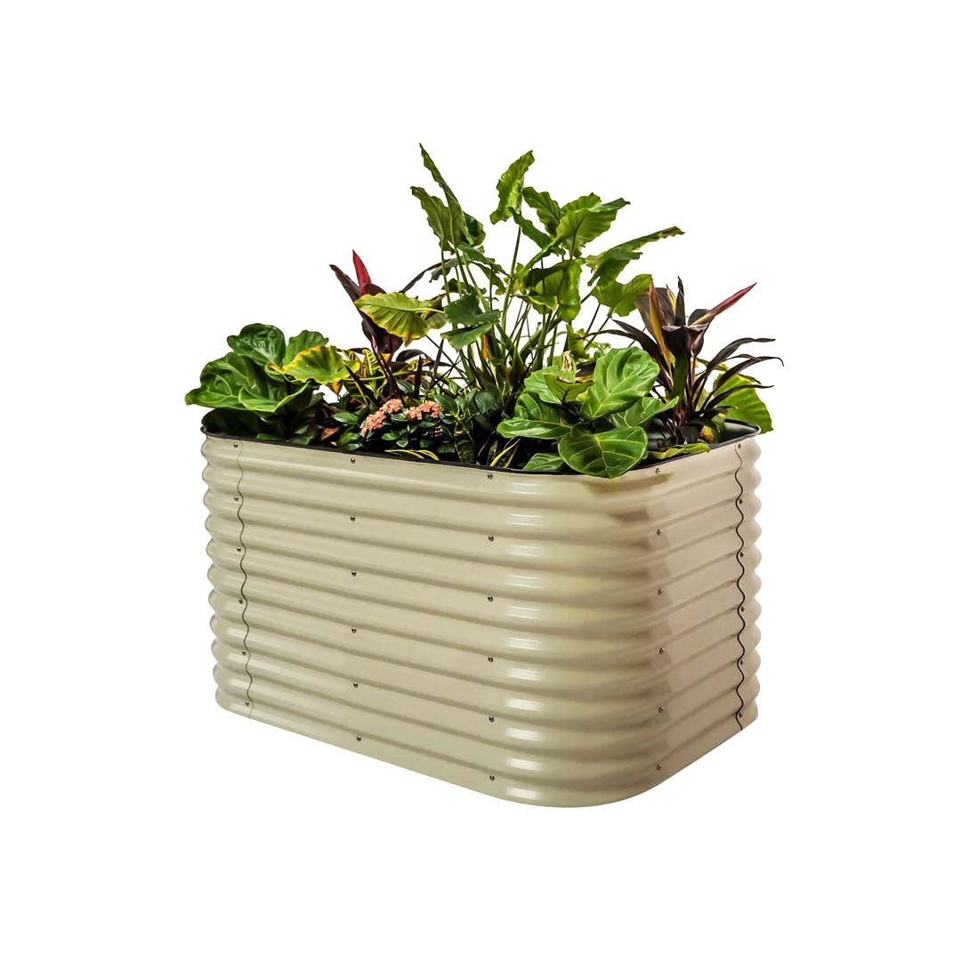 vego garden 32tall extra tall 6 in 1 modular metal raised garden bed kit pearl white