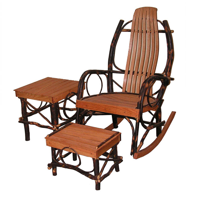 Amish Rocking Chair with Hickory Foot Stool – Rocking Furniture