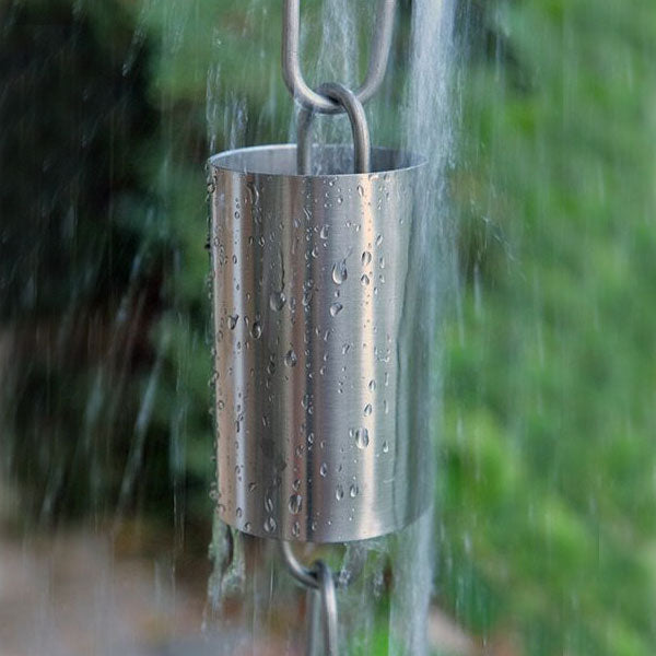 Water Flowing down Rain Chain