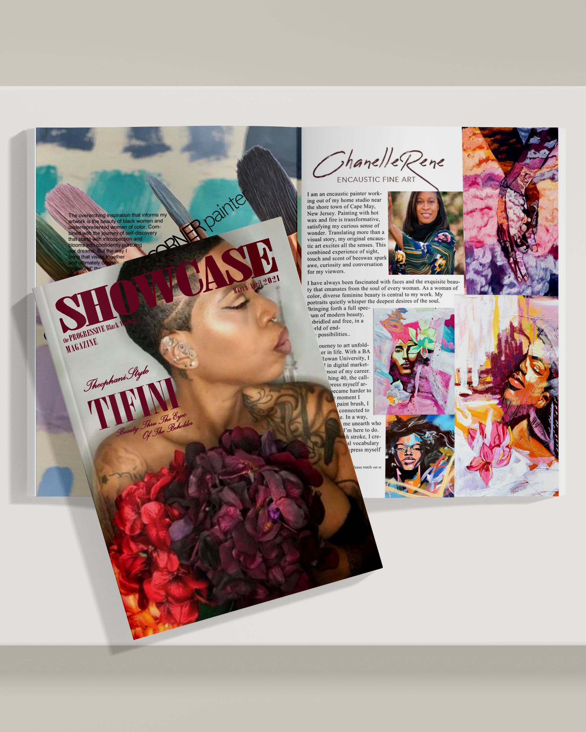 Artist Chanelle Rene featured in Showcase Magazine