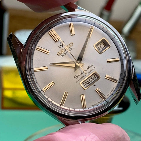 Servicing a Seiko Seikomatic Weekdater 35 Jewel 6218-8970 from 1964 family watch