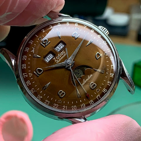 Servicing a Vintage 1950's Zodiac Automatic Moonphase Calibre A. Schild (AS) 1402N