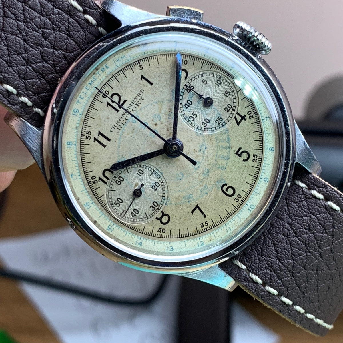 Sold - Angelus Rectory Monopusher Vintage Chronograph Calibre SF 15 Ci ...