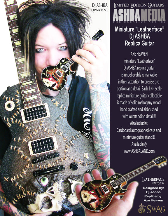 Leatherface 09 Dj Ashba Miniature Guitar Model Axe Heaven Store Mini Guitar Replica Collectibles