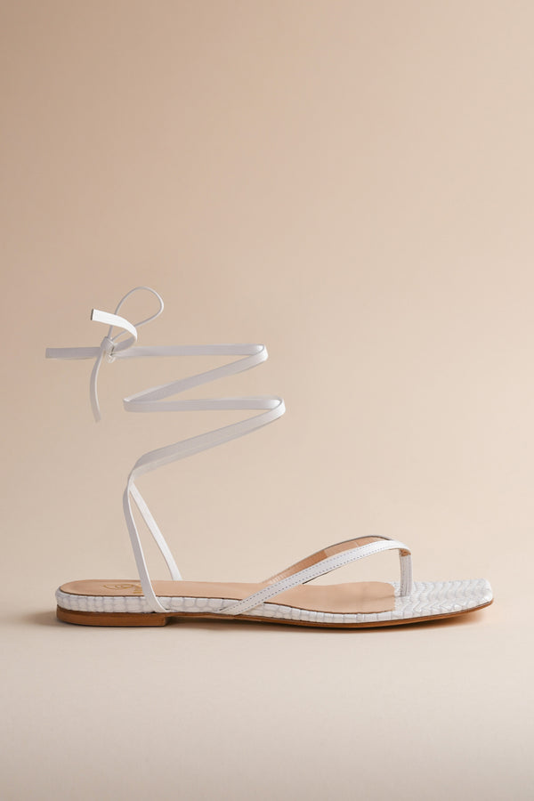 RAID Ezra flat strappy sandals in white | ASOS