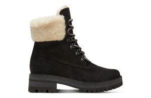 timberland shearling boots black