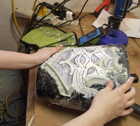 Sculpting the pattern on to a mold