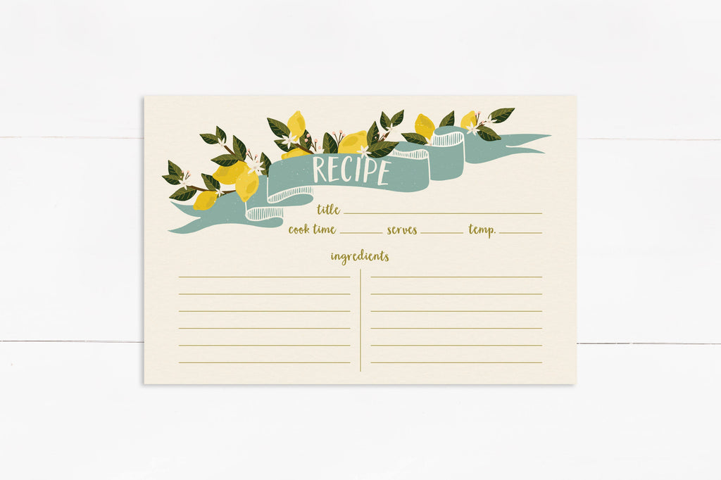 cute recipe card templates