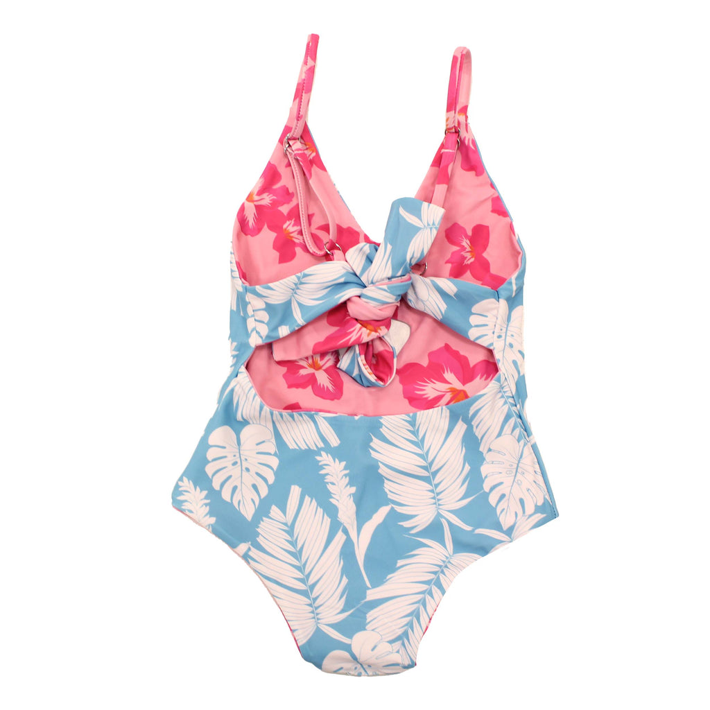 Maluhia/Blue Tropical Honey Peek-a-Boo reversible Swimsuit