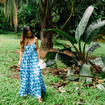 Blue Hawaii Hibiscus Sweetheart Maxi Dress (XS-2XL) - Sweet Sweet Honey Hawaii