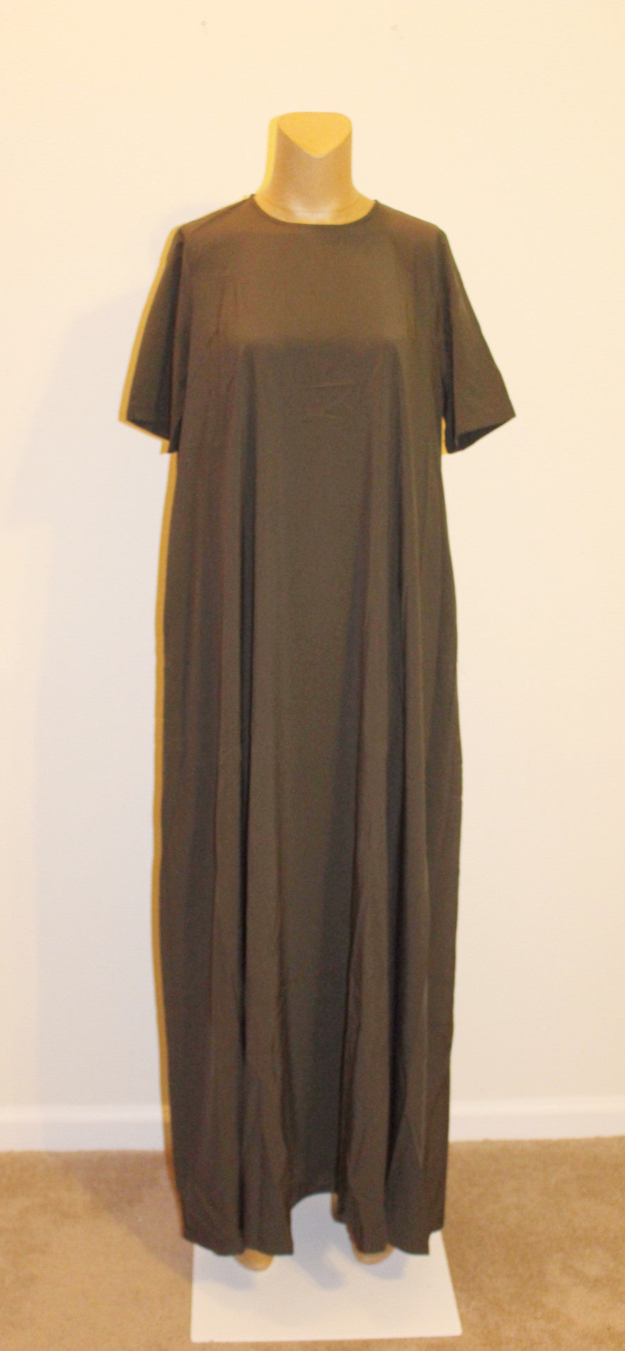olive maxi dress with sleeves