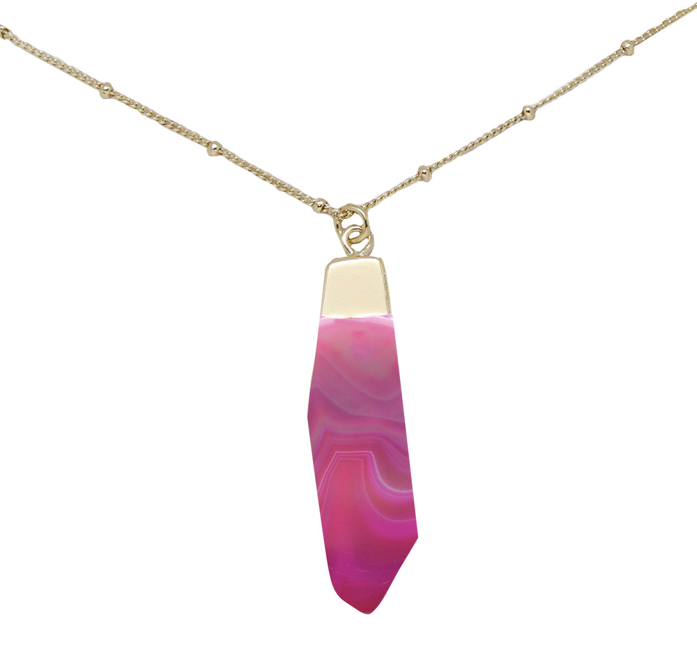 pink gem necklace