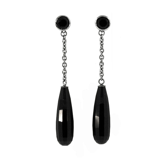 Blackened Silver Black Onyx Briolette Earrings – Mander Jewelry