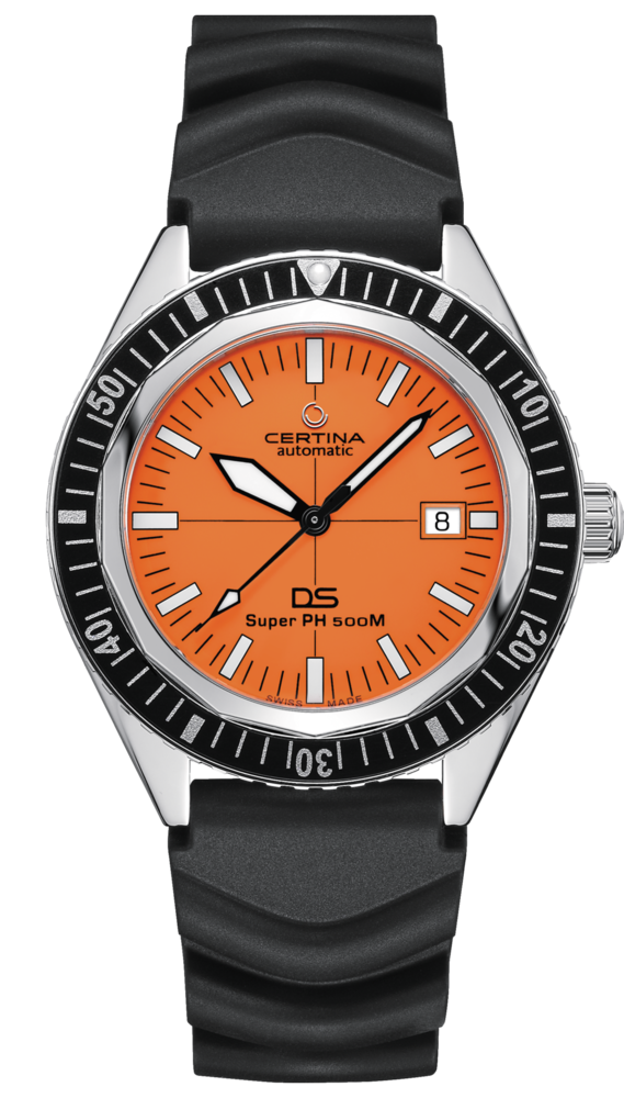 Image of the Certina DS Super PH500 M with orange dial 