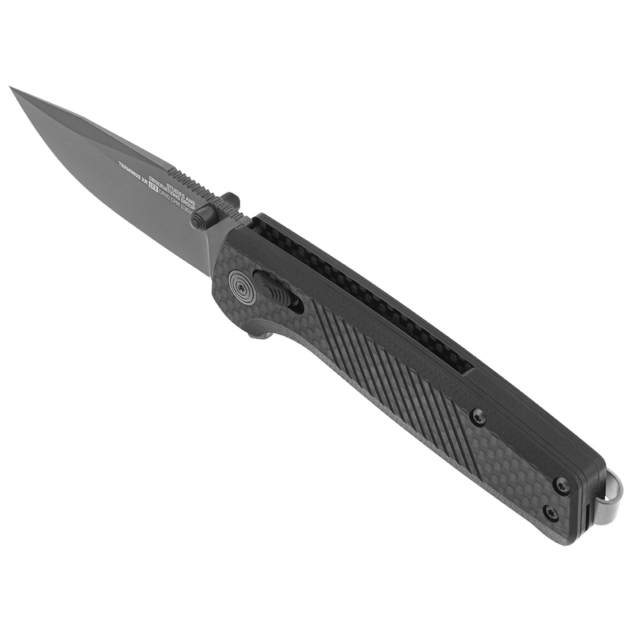 Simple black knife with black handle 