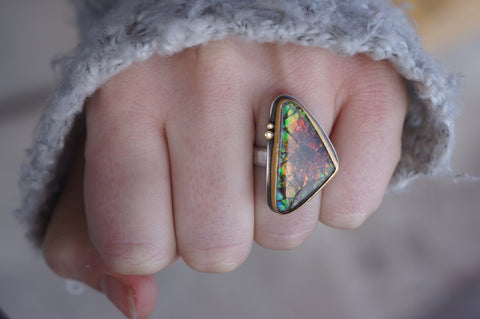 Ananda Khalsa Ammolite ring