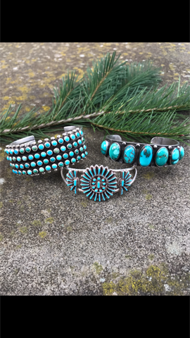 Turquoise cuffs from our heritage jewelry collection