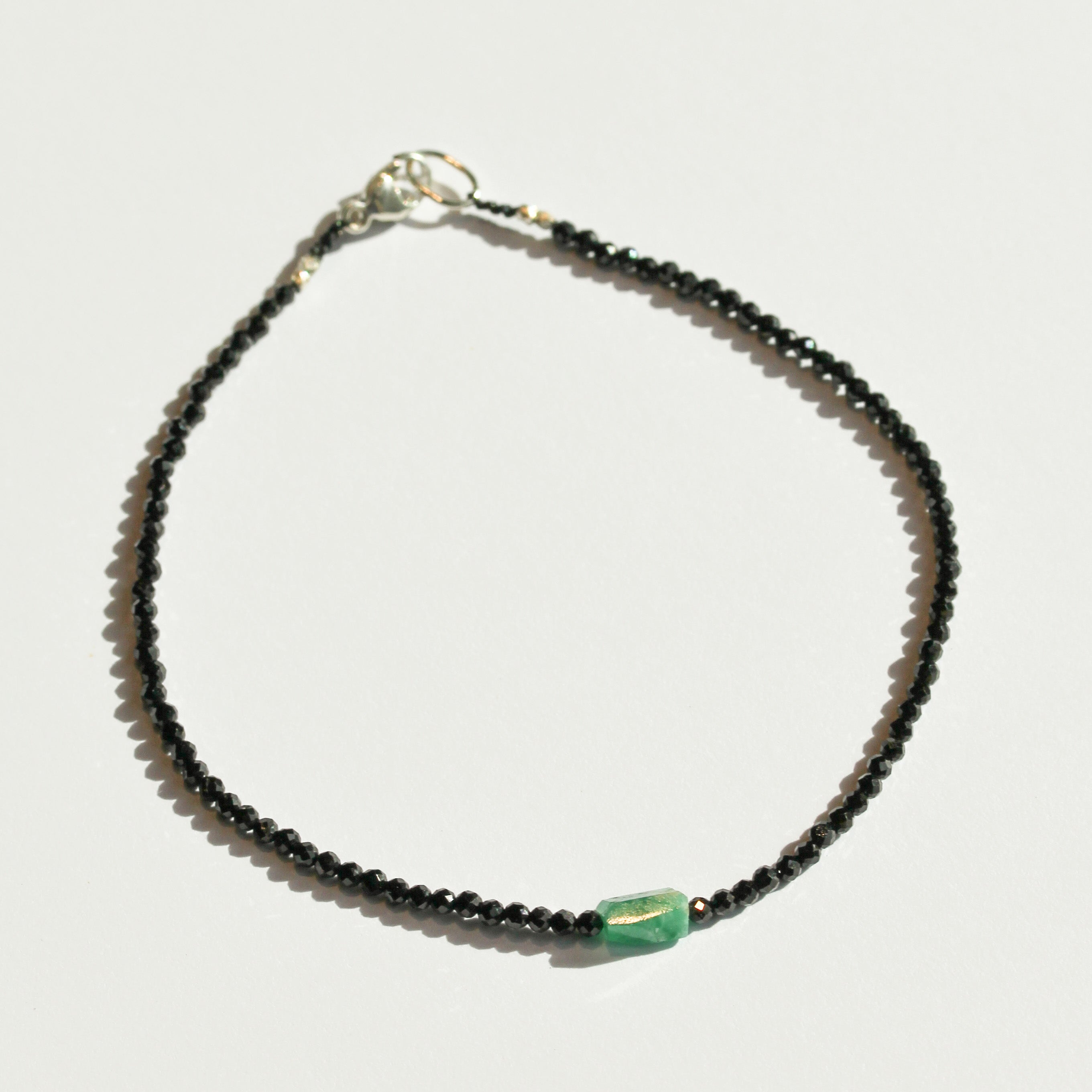 Black Spinel and Emerald Bracelet