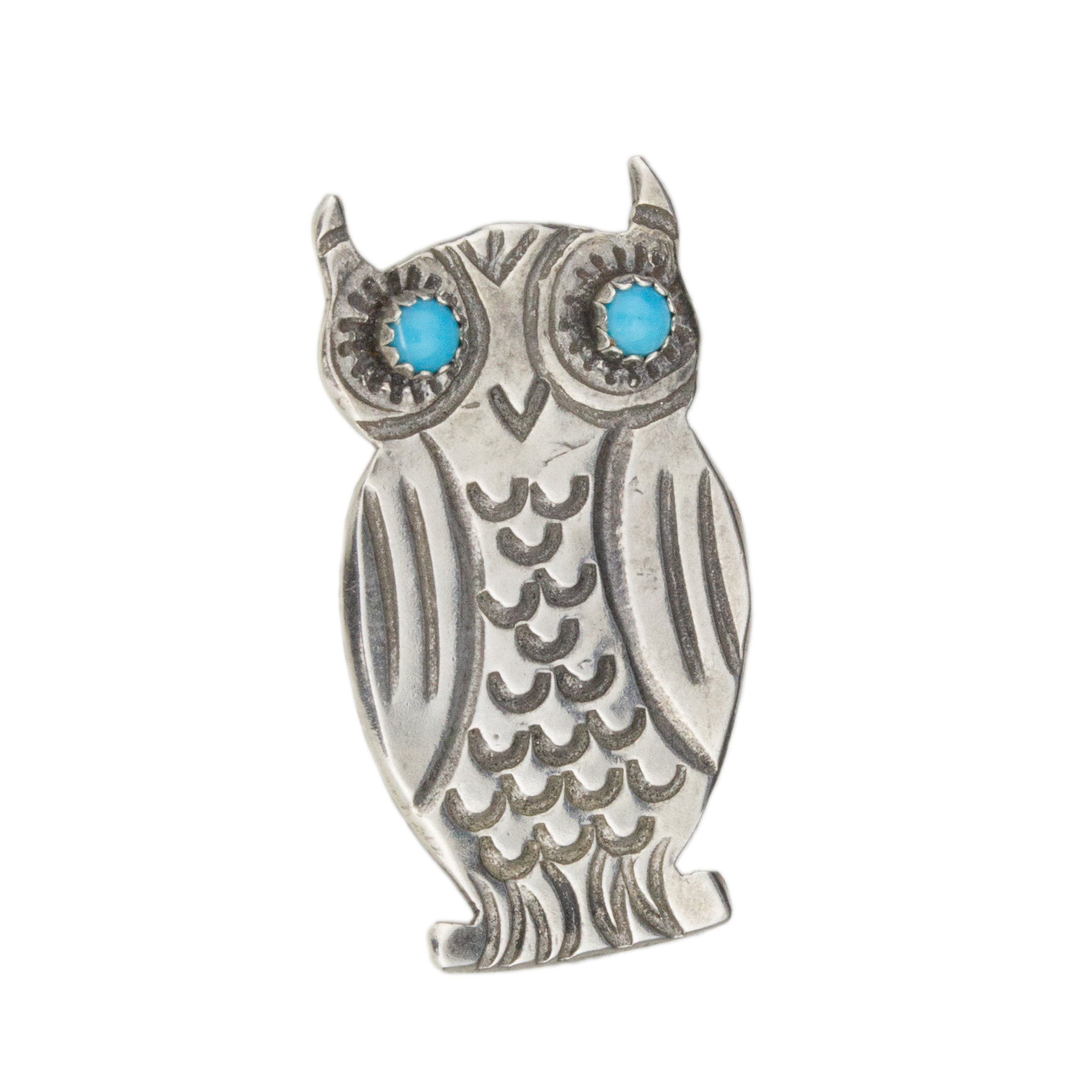 Turquoise Owl Pin