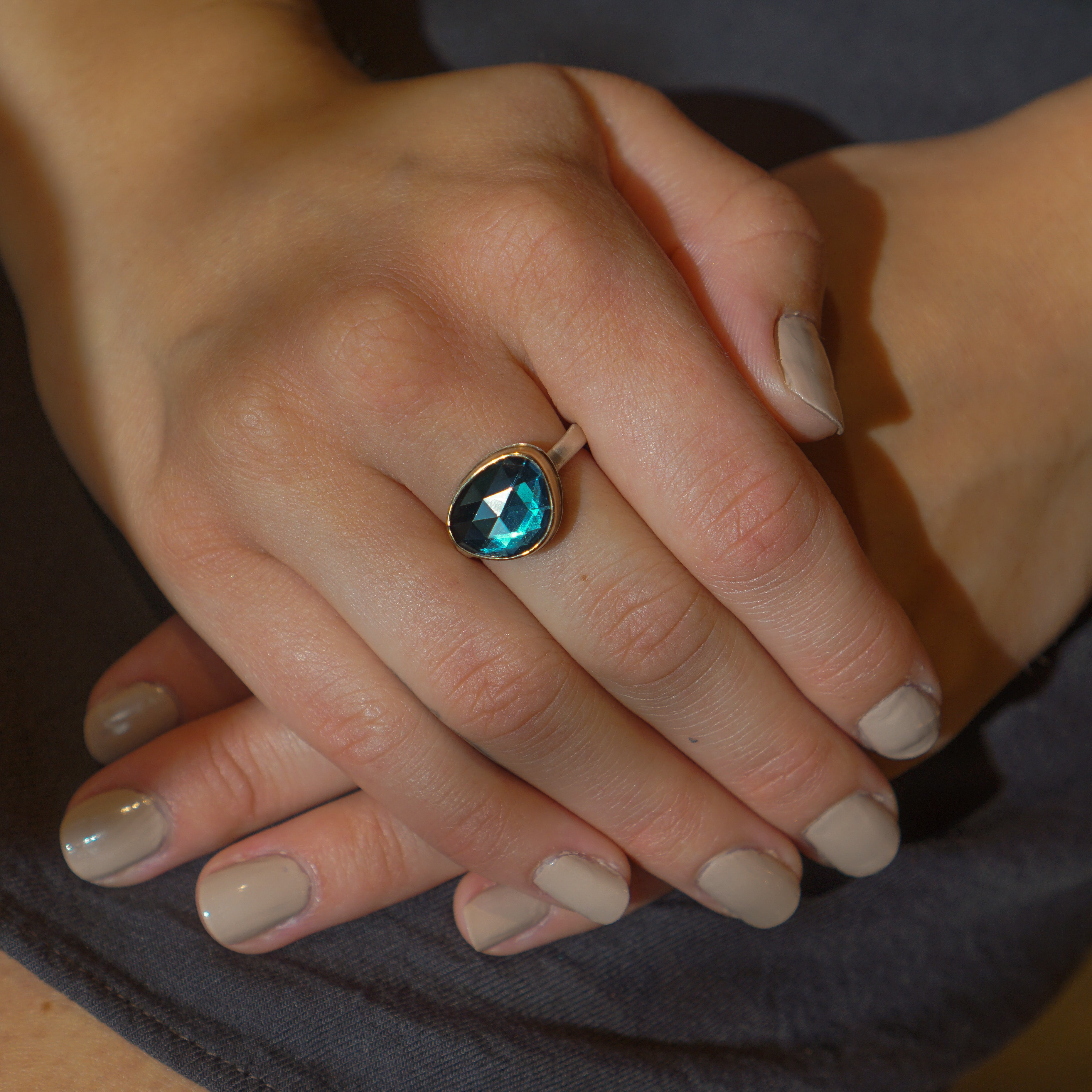 Small London Blue Topaz Ring