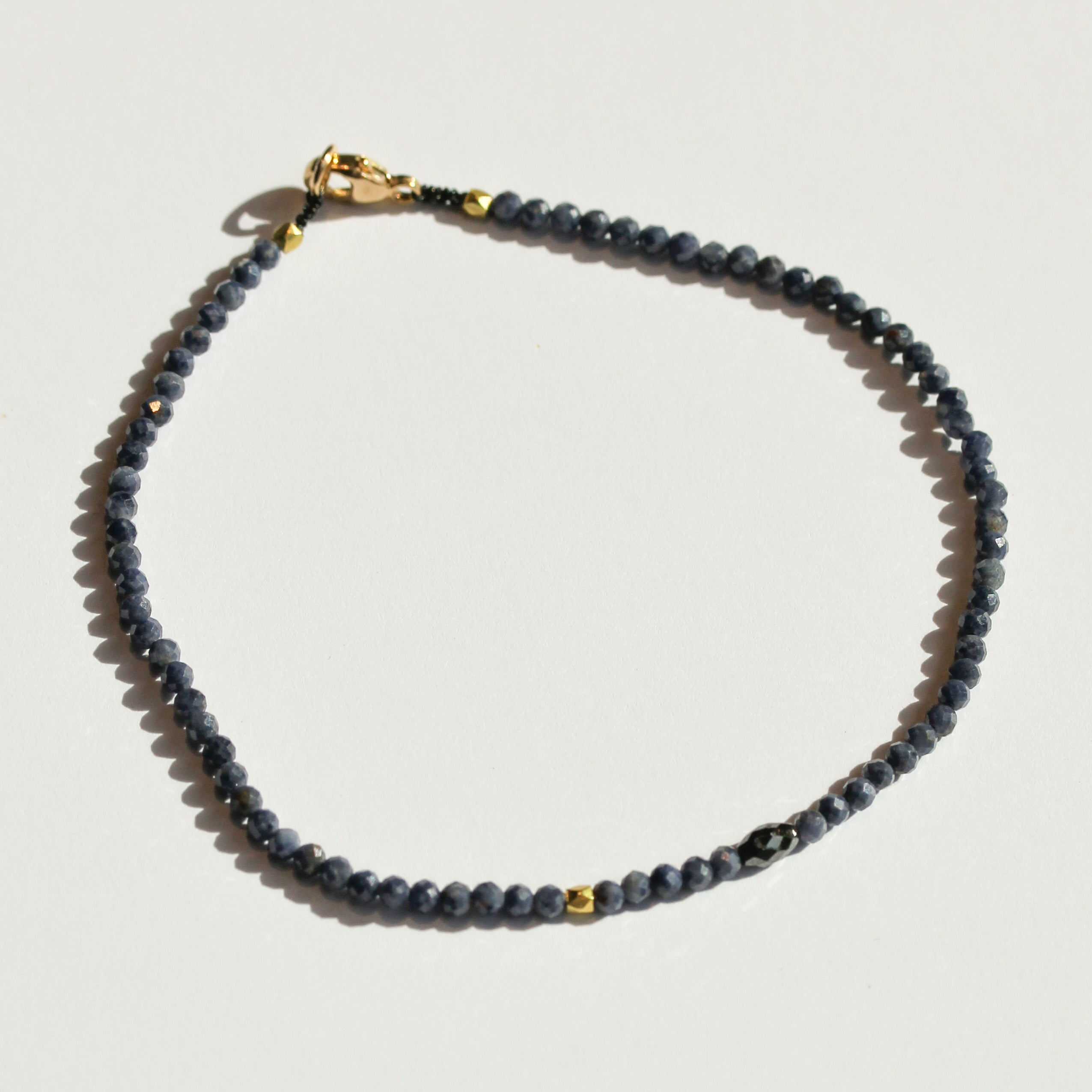 Blue Sapphire and Black Diamond Bracelet