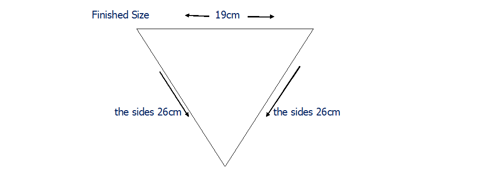 bunting 19cm across top