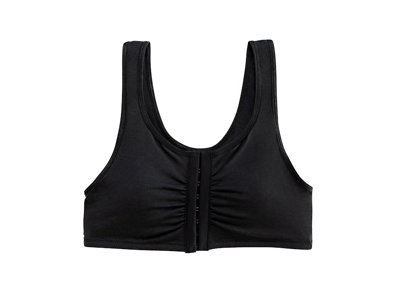 Black Maia Front Close Pocketed Mastectomy Bra | Everviolet