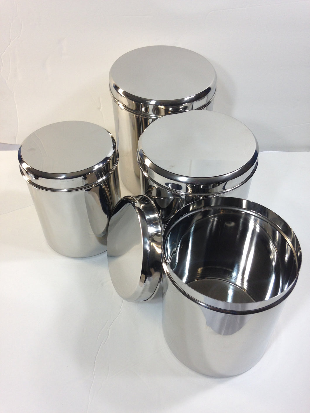 Qualways Jumbo Stainless Steel Kitchen Canister Set of 4 