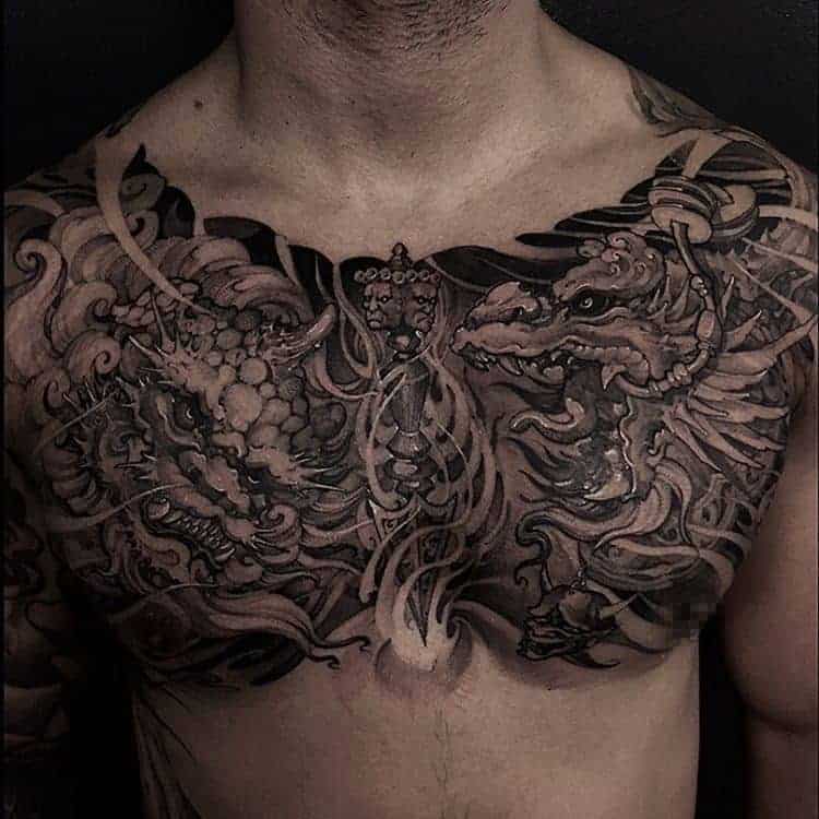 Foo Dog Chest Piece By  artofsteve   Asian Inkspiration  Facebook