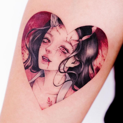 Anime Tattoo by @domi.co.kr