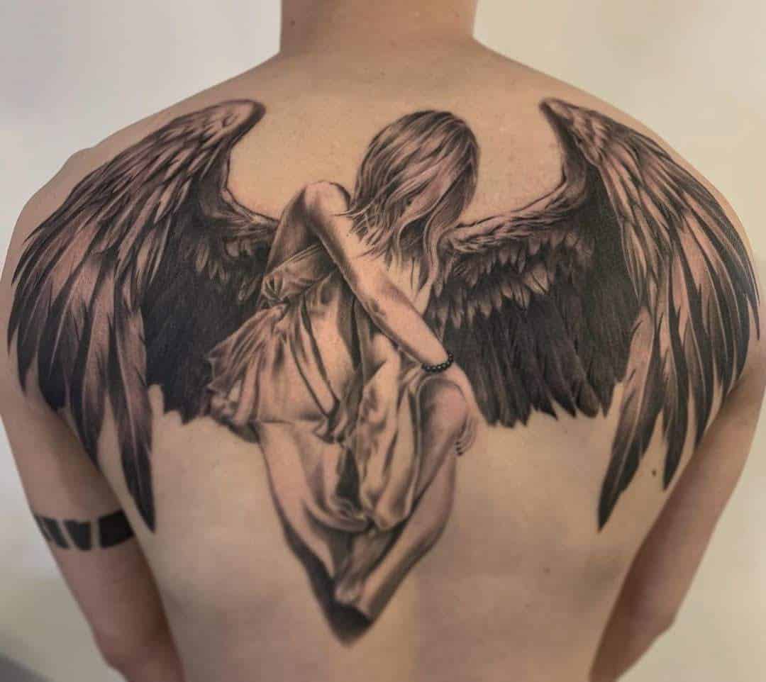 Heavenly Ink 18 Guardian Angel Tattoo Ideas for Men  Stylendesigns