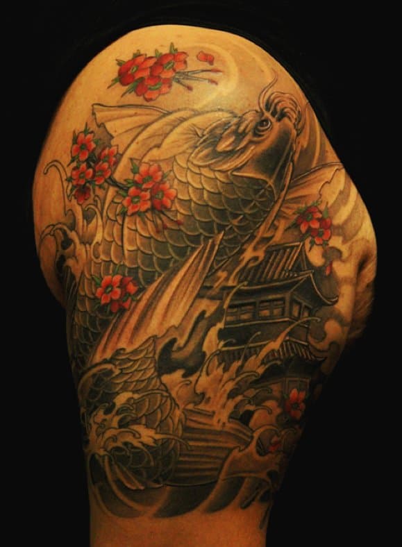 Japanese Temple Scene by Rotten Mind Tattoo  Inkbay