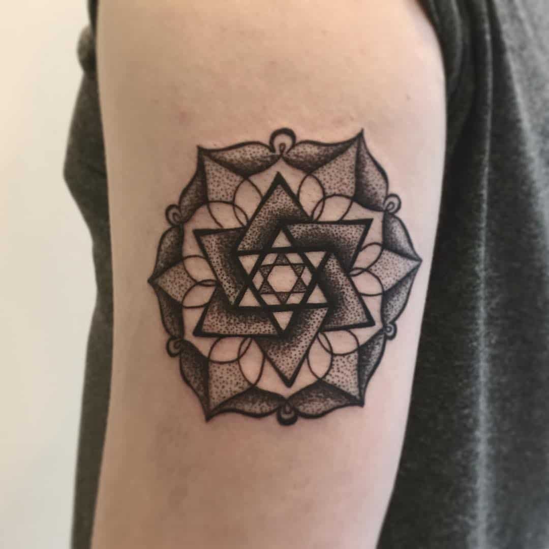 Double Star Tattoo | Star Tattoos, Triangle Tattoo