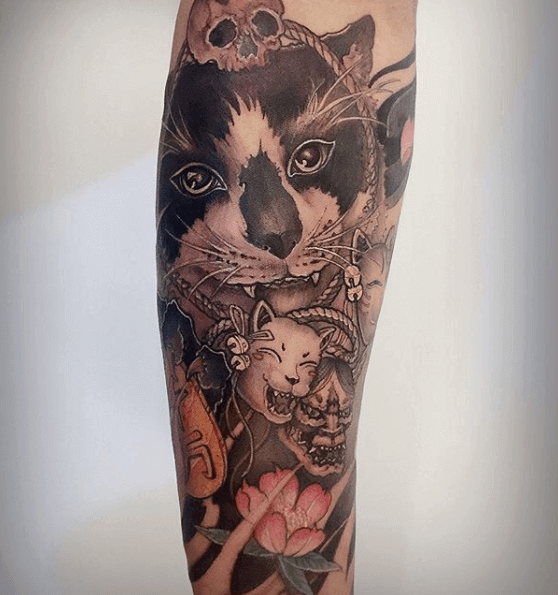 Cat Asian Tattoo