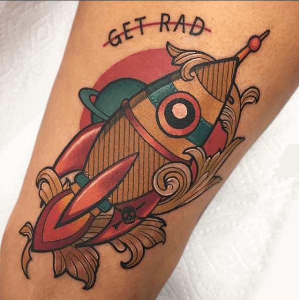 Rocket Ship Illustrative Tattoo