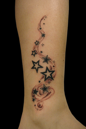 shooting star tattoos outline design