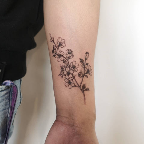 Floral tattoo on wrist
