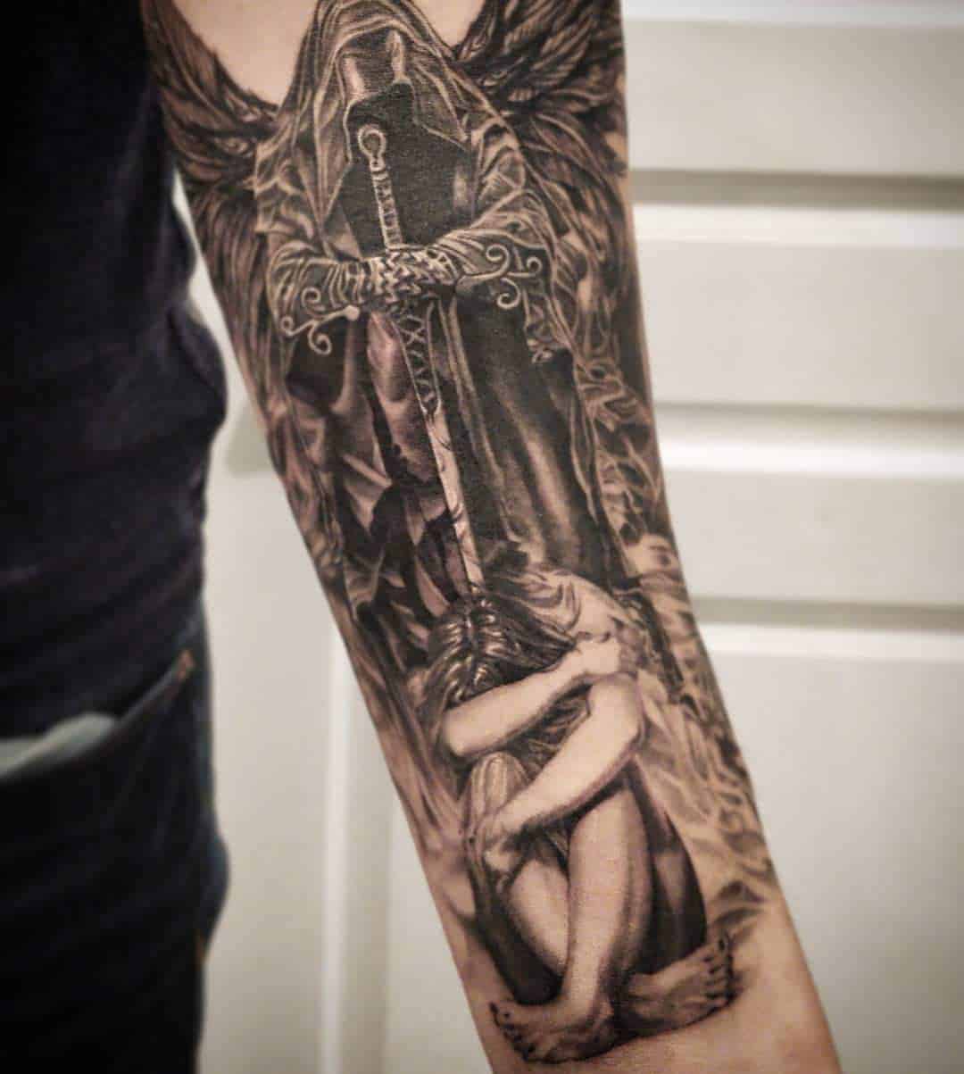 40 Best Angel Of Death Tattoos  Designs With Meaning
